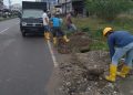 Lubang Galian Jaringan Gas PT. Adhi karya di Aceh Timur Tanpa Rambu- Rambu, Sangat Meresahkan Masyarakat Terutama Pengguna Jalan