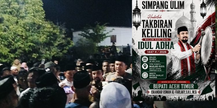 Simpang Ulim Jadi Pusat Takbir Keliling Idul Adha, Bupati Al- Farlaky Ajak Meriahkan Syiar Islam